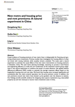 Our paper New metro and housing price and rent premiums: A natural experiment in China is online